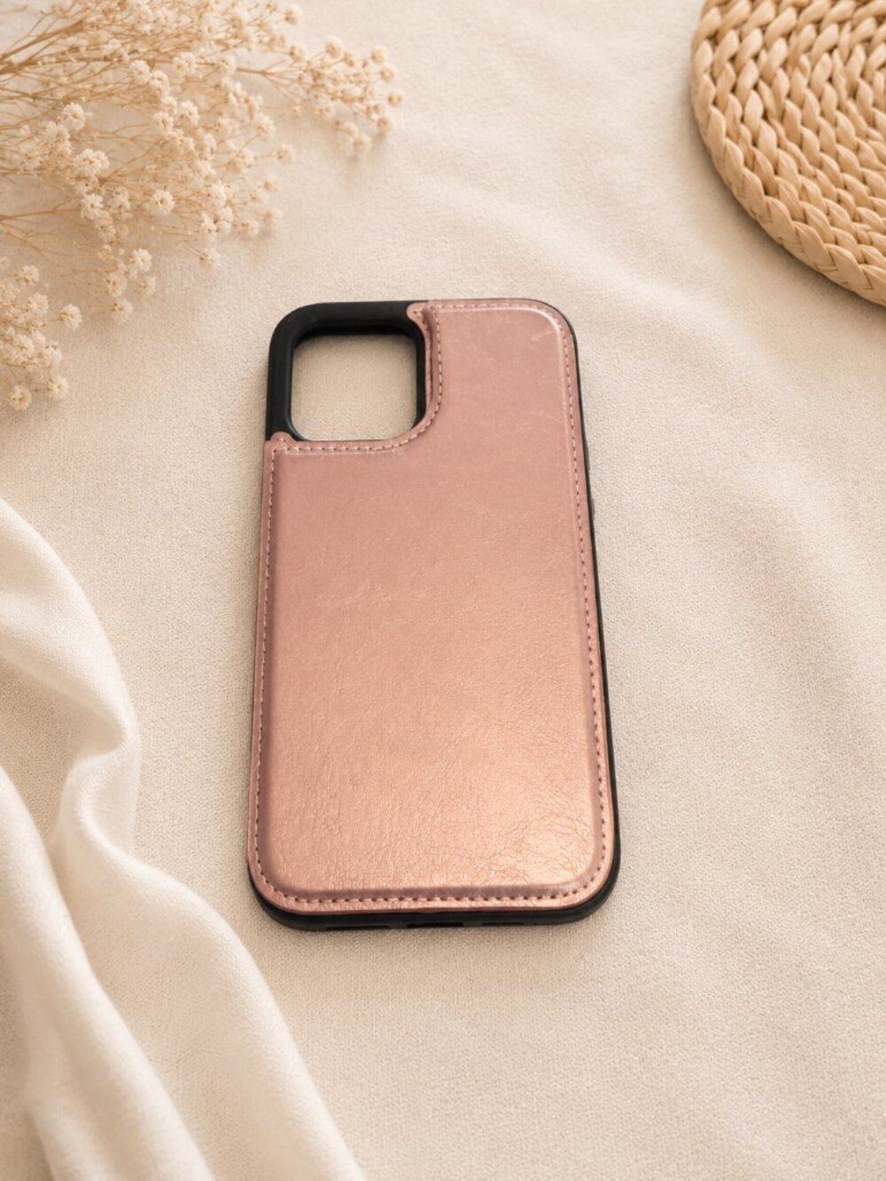 Rose Gold Wallet Phone Case for iPhone 12 Pro Max | Card Holder Folio Case